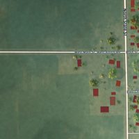 Second close-up of the map of Cabery, Illinois print showing more streets and buildings