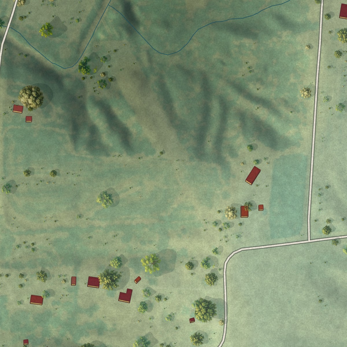Second close-up of the map of Cable, Illinois print showing more streets and buildings
