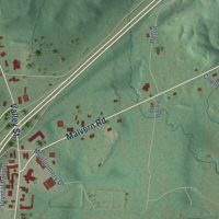 Second close-up of the map of Caddo Valley, Arkansas print showing more streets and buildings
