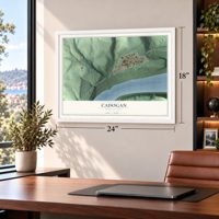 Cadogan, Pennsylvania map, 18 x 24 inch print in a white frame in a home office
