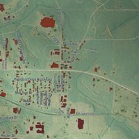 Second close-up of the map of Cairo, Georgia print showing more streets and buildings