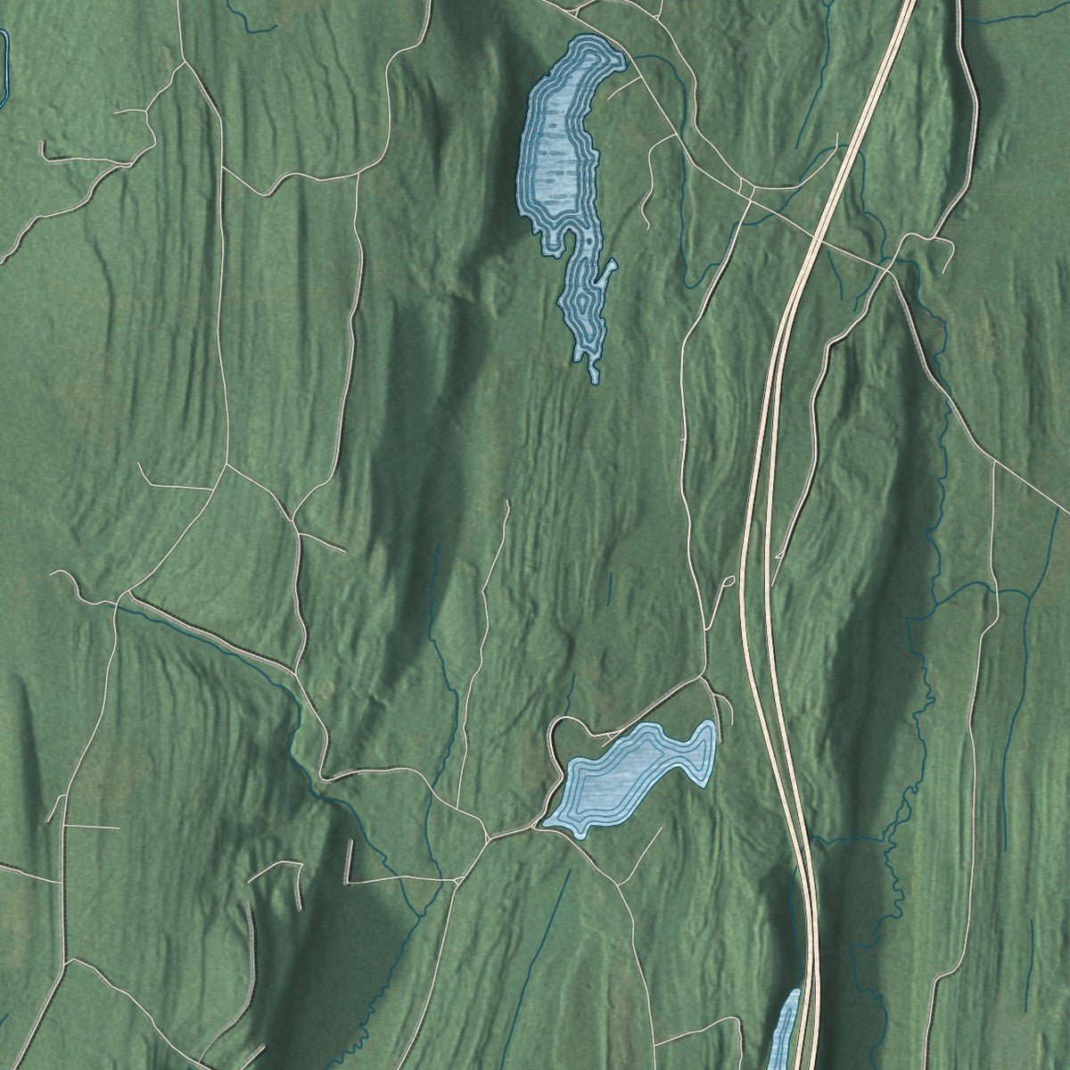 Second close-up of the map of Cairo, New York print showing more streets and buildings