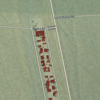 Second close-up of the map of Cal-Nev-Ari, Nevada print showing more streets and buildings
