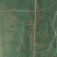 Second close-up of the map of Caldwell, Arkansas print showing more streets and buildings