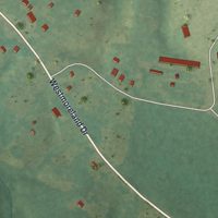Second close-up of the map of Cale, Arkansas print showing more streets and buildings