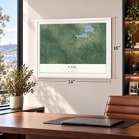 Cale, Arkansas map, 18 x 24 inch print in a white frame in a home office