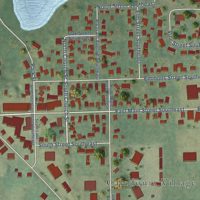 Second close-up of the map of Caledonia, Michigan print showing more streets and buildings
