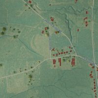 Second close-up of the map of Caledonia, Mississippi print showing more streets and buildings