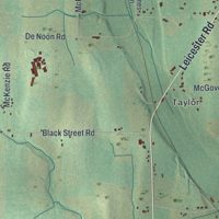 Second close-up of the map of Caledonia, New York print showing more streets and buildings