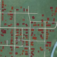 Second close-up of the map of Caledonia, Ohio print showing more streets and buildings
