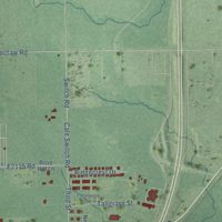 Second close-up of the map of Calera, Oklahoma print showing more streets and buildings