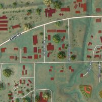 Second close-up of the map of Calhan, Colorado print showing more streets and buildings