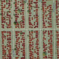 Second close-up of the map of California Heights, California print showing more streets and buildings