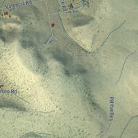 Second close-up of the map of California Pines, California print showing more streets and buildings