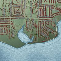 Second close-up of the map of Callaway, Florida print showing more streets and buildings
