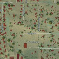 Second close-up of the map of Callender, California print showing more streets and buildings