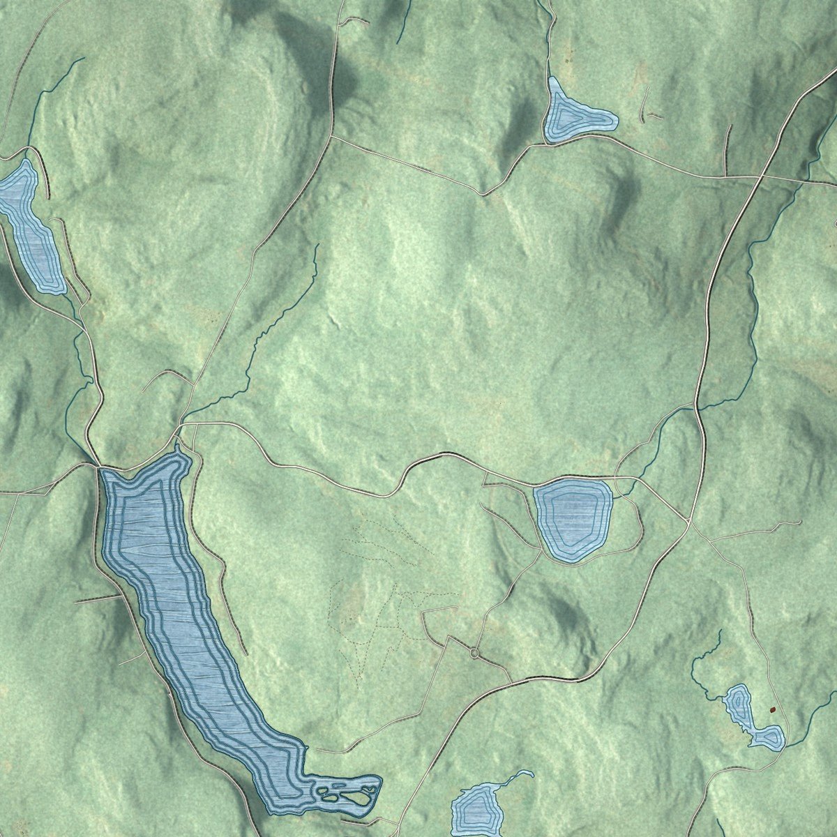 Second close-up of the map of Callicoon, New York print showing more streets and buildings