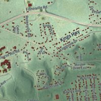 Second close-up of the map of Caln, Pennsylvania print showing more streets and buildings