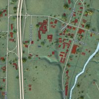 Second close-up of the map of Calpella, California print showing more streets and buildings