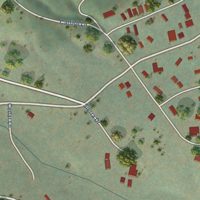 Second close-up of the map of Calpine, California print showing more streets and buildings
