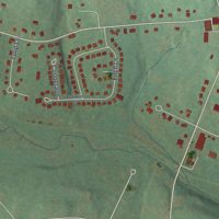 Second close-up of the map of Calumet, Pennsylvania print showing more streets and buildings