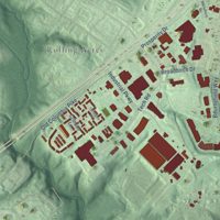 Second close-up of the map of Calverton, Maryland print showing more streets and buildings