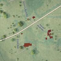 Second close-up of the map of Calvin, Louisiana print showing more streets and buildings