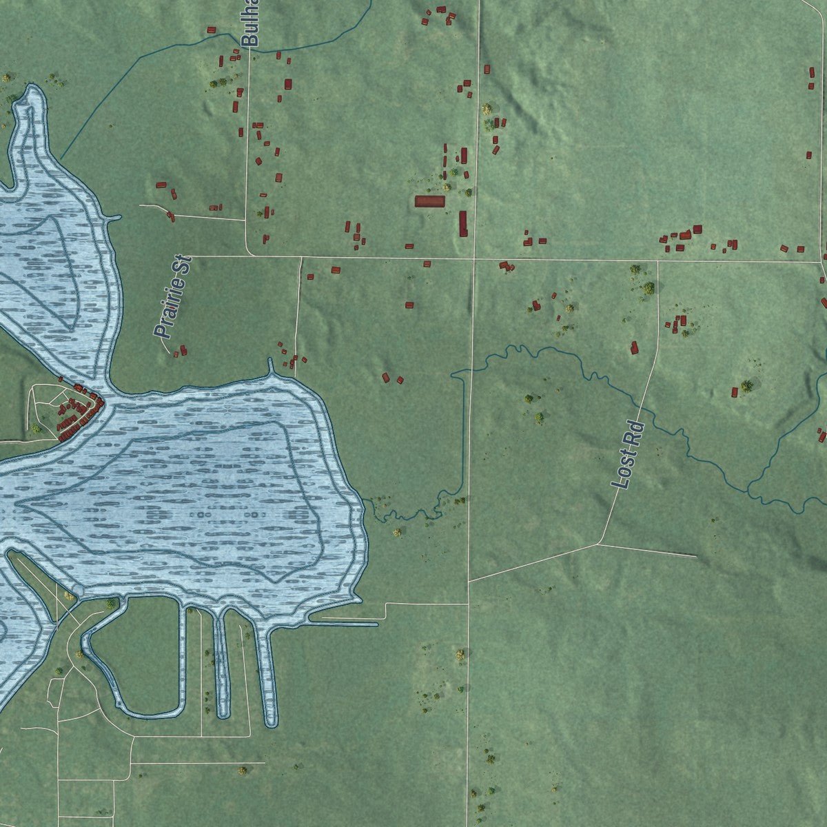 Second close-up of the map of Calvin, Michigan print showing more streets and buildings