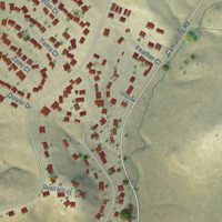 Second close-up of the map of Camanche North Shore, California print showing more streets and buildings
