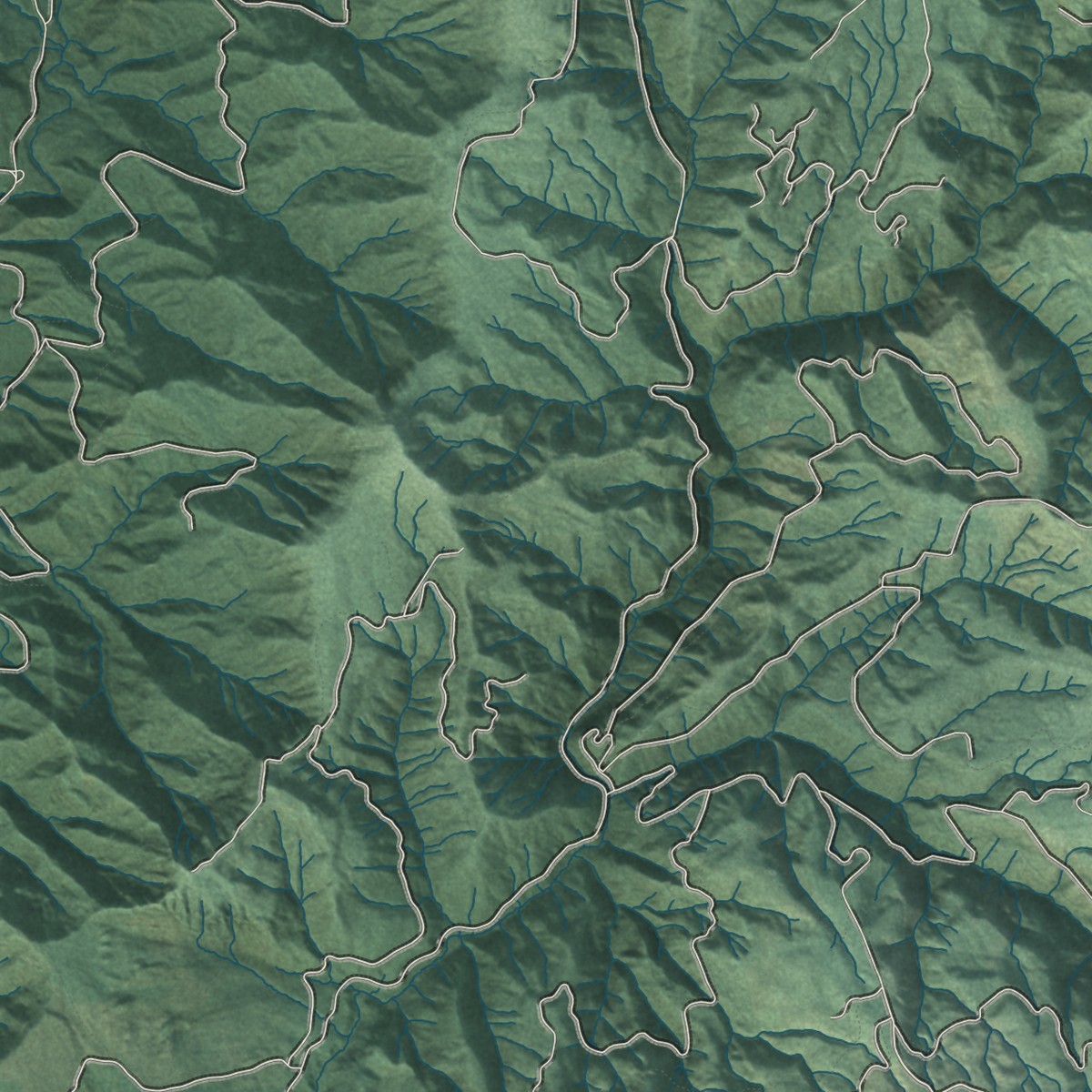 Second close-up of the map of Camas Valley, Oregon print showing more streets and buildings