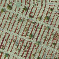 Second close-up of the map of Cambria Heights, New York print showing more streets and buildings
