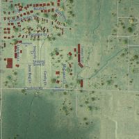 Second close-up of the map of Cambria, Illinois print showing more streets and buildings