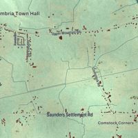 Second close-up of the map of Cambria, New York print showing more streets and buildings