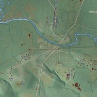 Second close-up of the map of Cambridge, Pennsylvania print showing more streets and buildings