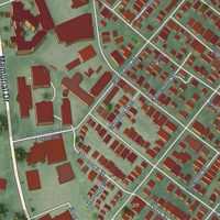 Second close-up of the map of Cambridgeport, Massachusetts print showing more streets and buildings