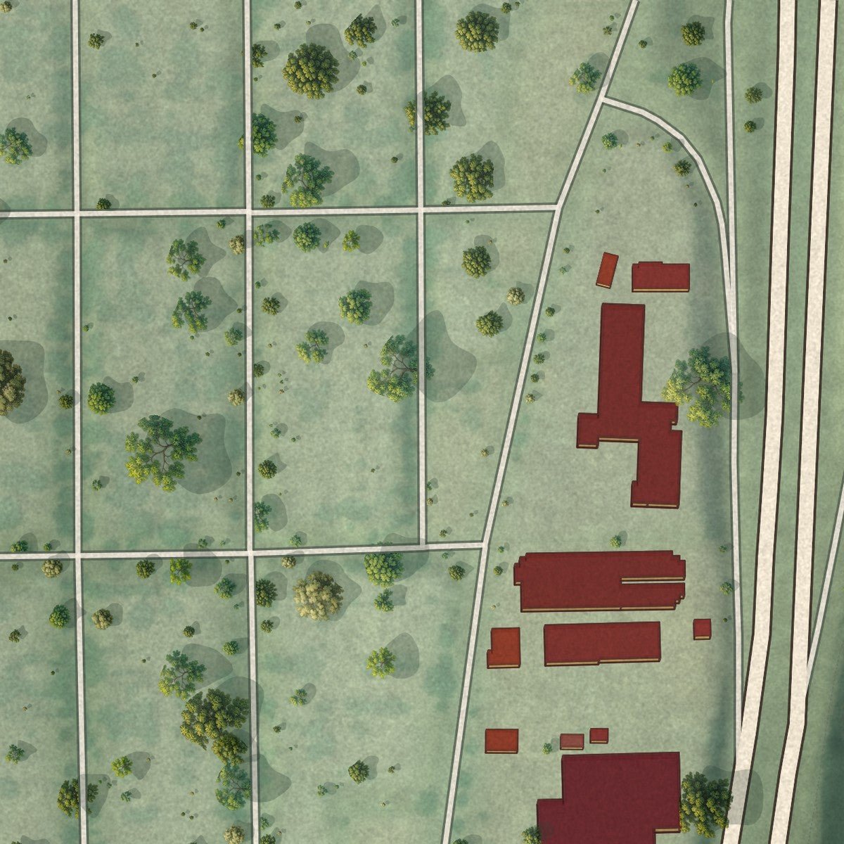 Second close-up of the map of Camden Industrial, Minnesota print showing more streets and buildings
