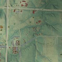 Second close-up of the map of Cameron, Missouri print showing more streets and buildings