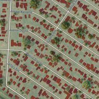 Second close-up of the map of Cameron Park, Texas print showing more streets and buildings