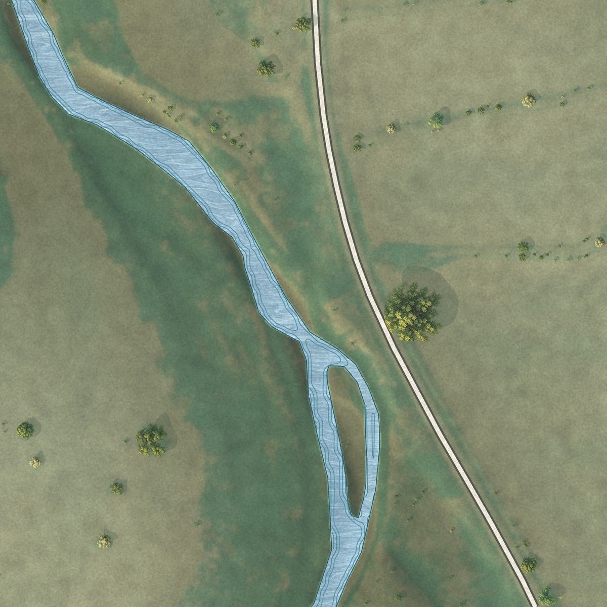 Second close-up of the map of Camp Crook, South Dakota print showing more streets and buildings