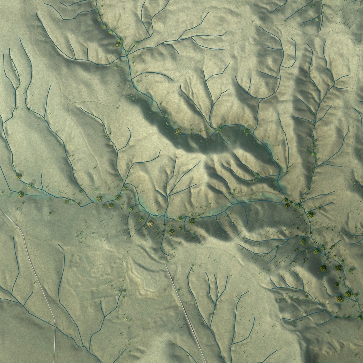 Second close-up of the map of Camp Pendleton Mainside, California print showing more streets and buildings