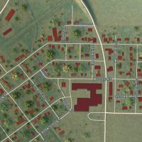Second close-up of the map of Campbell, Missouri print showing more streets and buildings