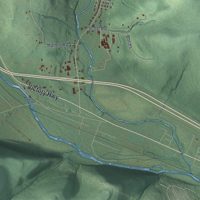 Second close-up of the map of Campbell, New York print showing more streets and buildings