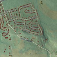 Second close-up of the map of Campbelltown, Pennsylvania print showing more streets and buildings