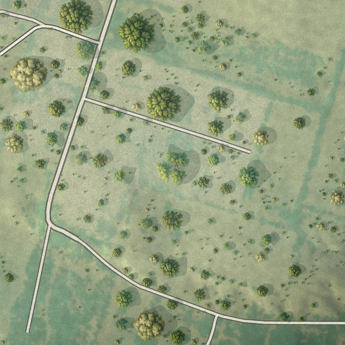 Second close-up of the map of Campo Verde, Texas print showing more streets and buildings