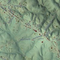 Second close-up of the map of Cana, Virginia print showing more streets and buildings