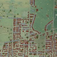 Second close-up of the map of Canby, Oregon print showing more streets and buildings