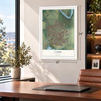 Canby, Oregon map, 18 x 24 inch print in a white frame in a home office