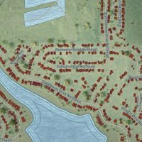 Second close-up of the map of Candlewick Lake, Illinois print showing more streets and buildings