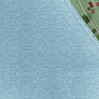 Second close-up of the map of Candlewood Lake Club, Connecticut print showing more streets and buildings