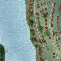 Second close-up of the map of Candlewood Orchards, Connecticut print showing more streets and buildings
